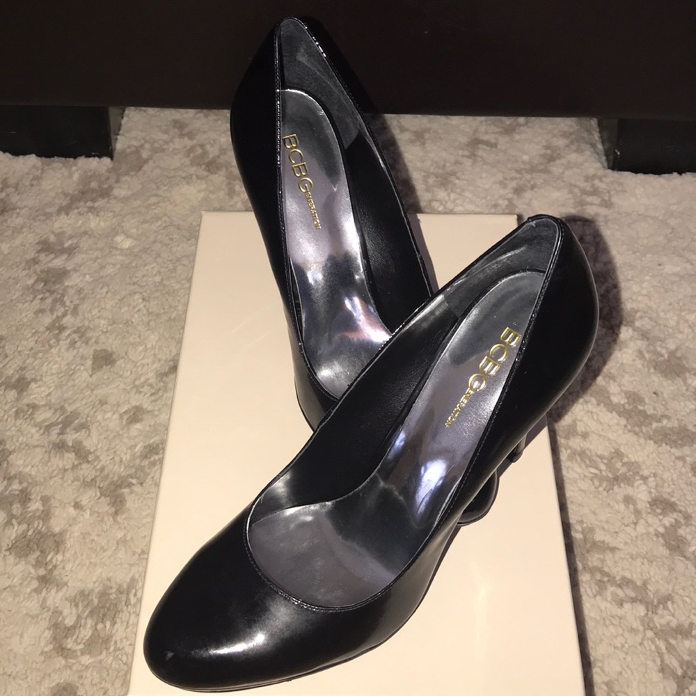 Black Patent Platform Pumps